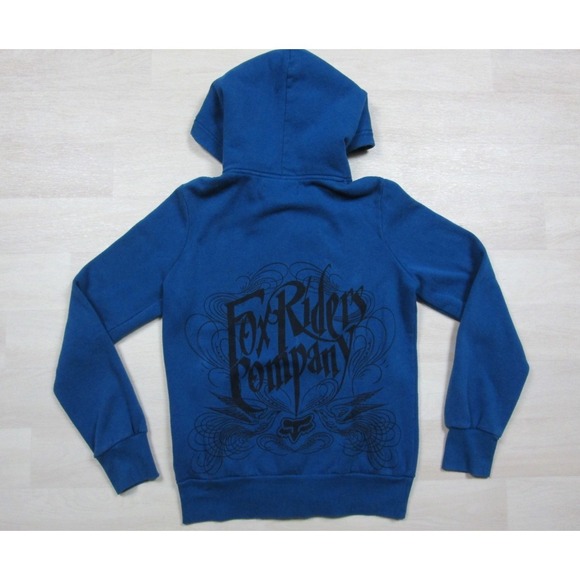 Fox Tops - Vintage Y2K Fox Riders Fur Lined Hoodie Womens Size (M) Motocross Punk Skater